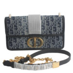 Christian Dior 30 Montaigne East-West Bag with Chain Blue